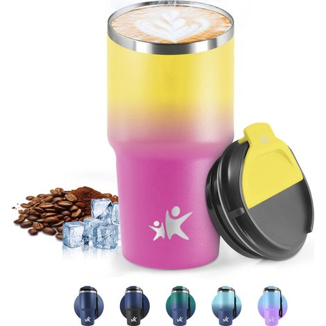 Mug Isotherme 600 ML, Réutilisable, Tasse Isotherme pour Café, Acier Inoxydable 304, Emporter, Anti-fuite, Double Paroi, Étanche Gobelet de Voyage pour Café Chaud et Froid, Lait et Thé (1/5)