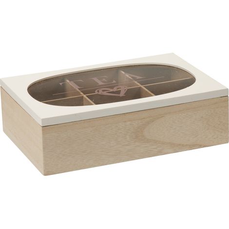 Boîte à thé avec couvercle en verre ZEN, 24 x 16,5 x 7 cm