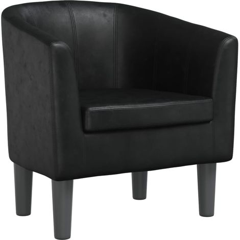 Poltrona lounge di design e moderna con schienale arrotondato in PVC nero DEC028655