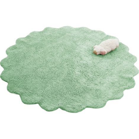 Alfombra infantil con cojín de juguete de algodón 120 cm lavable a máquina verde Anegundi