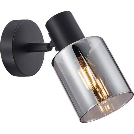 Applique spot nero vetro fumé Santia Italux SPL-65342