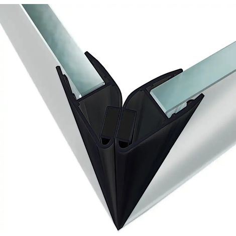 Kit guarnizioni magnetiche nero opaco 200 cm per box doccia 5-6 mm