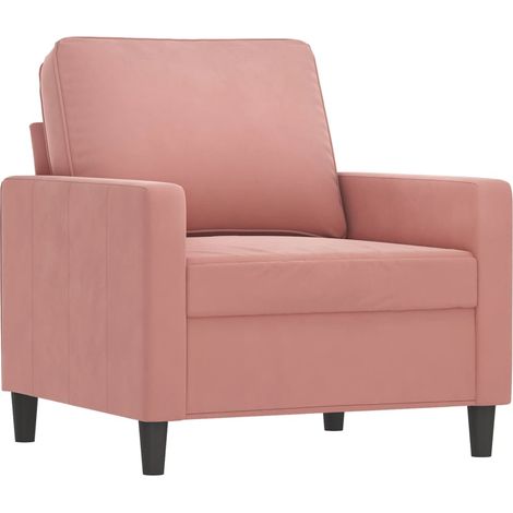 Sillón de terciopelo rosa 60 cm vidaXL