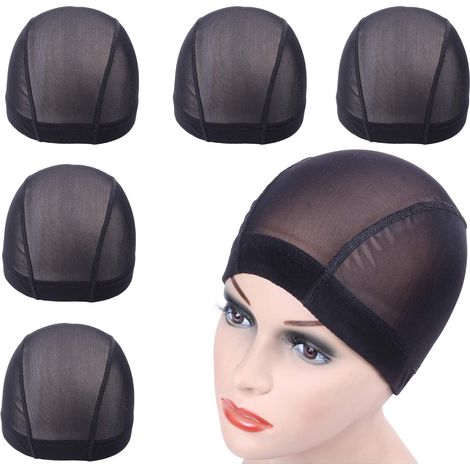 Netzhaube – 5 Stück – Schwarzes Nylon – Dehnbar – Perückenherstellung – Größe M (1/5)