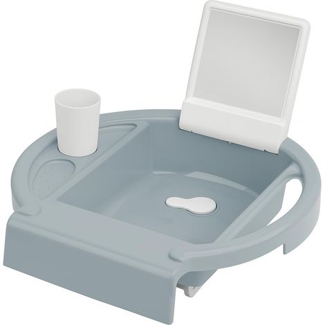 Lavabo pour enfants, À fixer sur le bord de la baignoire, 38,7 x 38,2 x 10 cm, 20034 0314 01 Bleu (1/5)