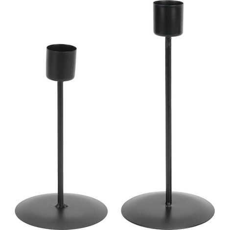 Candle Holders, Vintage Decorative Single Head Candle Holders for Bars for Cafes for Weddings(Black)