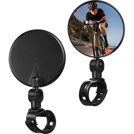 Espejo retrovisor para bicicleta, espejo para manillar, espejos para bicicleta, espejo para patinete eléctrico, espejo retrovisor convexo ajustable de 360° para bicicleta, espejo retrovisor ajustable (1/5)