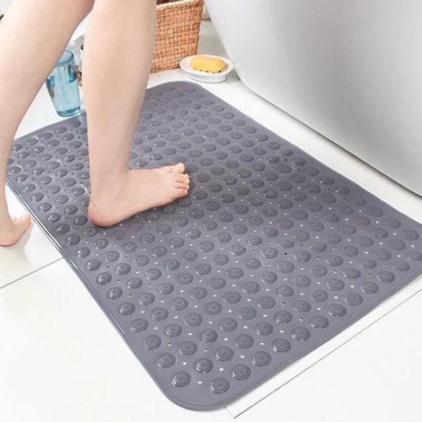 Tapis de Bain - Antimoisissure - 45 x 78 cm - Ventouses Antidérapantes - Surface Anti-glisse (1/4)