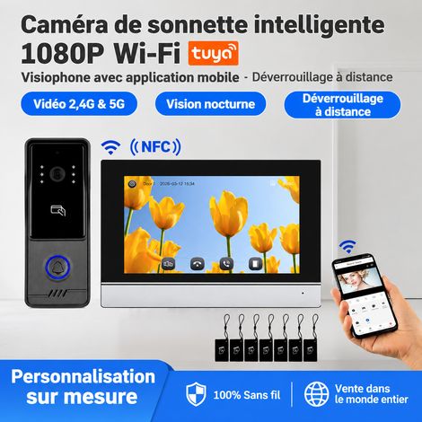 Interphone Visiophone Vidéo Connecté WiFi Caméra 2 MP Écran 1080P Résolution 1024x600 Filaire 4 Fils pour Maison et Bureau Alimentation 15V 25 g – Livraison gratuite (1/5)