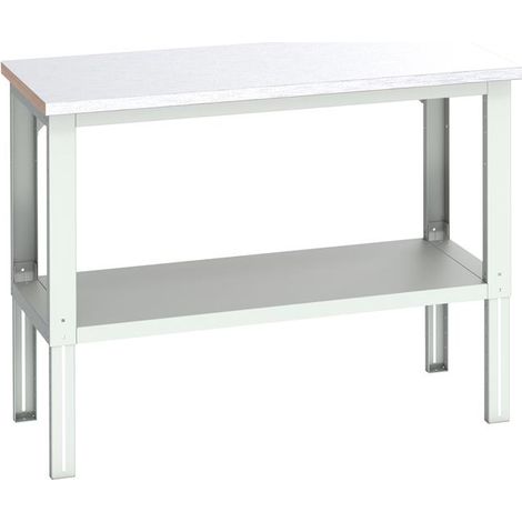 Bott 41003675.16V Cubio Adjustable Bench with Shelf, Steel Clad Top 1500 x 750mm