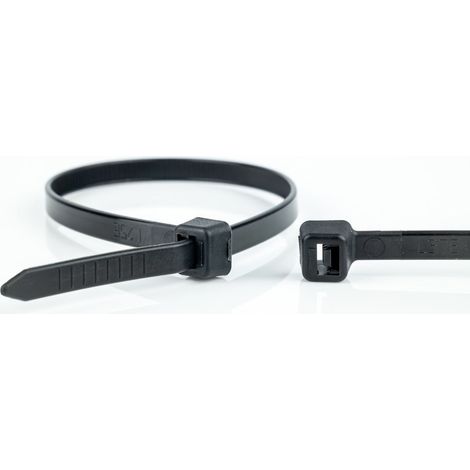 Colliers de Serrage Noirs 250x7,6mm, 100 Pièces, Résistants UV