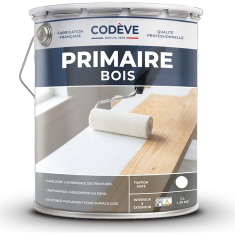 Primaire Bois -  5 L   - Codeve Bois - RAL 7040 - Gris fenêtre - Pour Renforcer L'adhérence Sur Votre Bois Avant Une Finition.