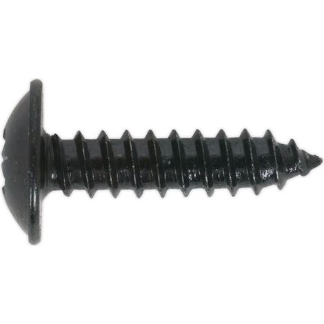 Sealey Self-Tapping Screw 4.8 x 13mm Flanged Head Black Pozi Pack of 100 BST4813