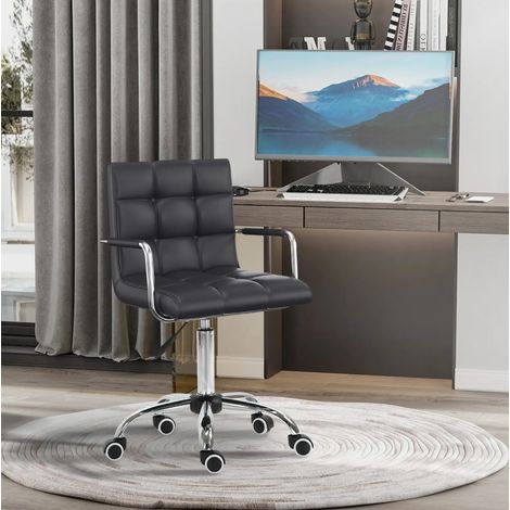 Bürostuhl höhenverstellbar 46-61 cm mit Armlehnen, schwarz OKMYHOME (1/5)