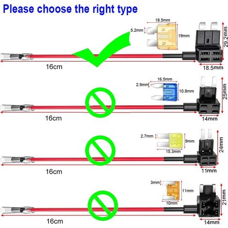 Gebildet 4pcs 12V-24V 20A Standard ATC Add-A-Circuit Porte-fusible Voiture, Adaptateur Lame Porte-fusible ATC, avec 6 pièces de Fusible à Lame et 1 pièce de Extracteur