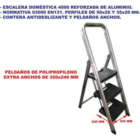 sifer escalera aluminio reforzada 3 peldaños anchos  4000-03001