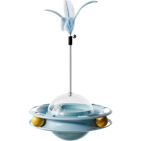 Jouet puzzle interactif chat avec piste à balle, accessoire de stimulation mentale pour chats domestiques (1/5)