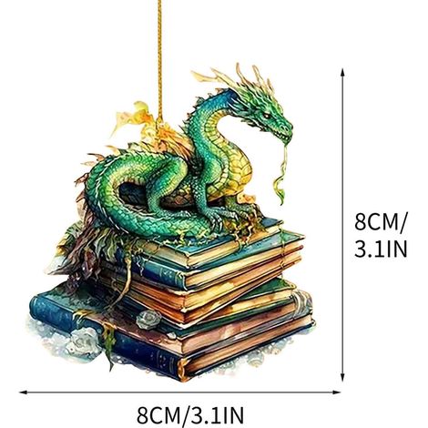 Dragon Acrylique - Décoration Arbre De Noël Et Rétroviseur Automobile - Double Face Imprimé - Lot De 1 (1/2)
