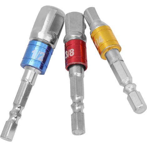 Chrome Vanadium Steel 1/4'' 3/8'' 1/2'' Hex Shank to Square Extension Bar Adapter (1/5)