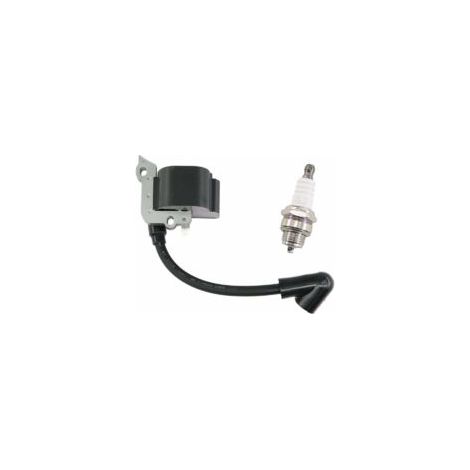 Zündspule mit Zündkerze für Stihl FS38 FS46 FS45 FS55 FC55 FC55Z FC55-DZ HL45 HL45Z HL45-DZ HS45 HS45Z KM55 KM55RZ KM55C KM55R Kettensägen-Ersatzteil 4140 400 1308 H559 - Crezuo
