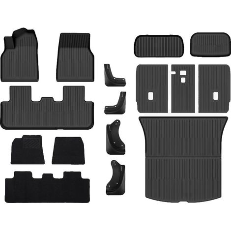 Alfombrillas para el suelo, compatibles con Tesla Model Y, impermeables e inodoras, 16 unidades de doble capa. (1/2)