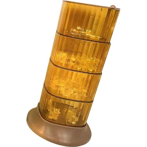 Boîte de rangement rotative transparente 4 niveaux pour accessoires cheveux, bijoux, barrettes, serre-tête - Organiseur de bureau anti-poussière Orange (1/5)