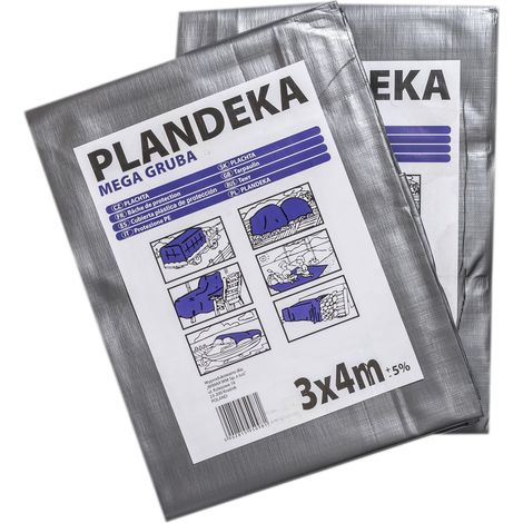 PE-Plane Mega Dick, 260g/m2 Silber-Schwarz, PE-Plane Silber-Schwarz Mega Dick, 260g/m2 4x5m