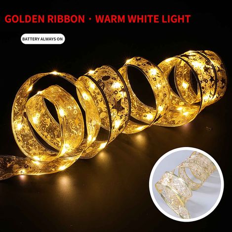 Ribbon Lumineux - LED Blanc Chaud - 2 M - Maille Métallique Cuivrée - Intérieur Extérieur - Décoration Scénique - 1 Pièce (1/2)