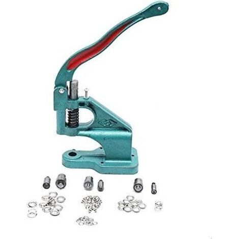 Presse à Œillets, Kit d'Outils de Poinçonnage Manuel Machine à Œillets Robuste, avec 3 Matrices (6 mm/10 mm/12 mm) et 1500 œillets argentés pour Tissu Cuir Artisanat Rideaux Pince emporte pièce (1/5)