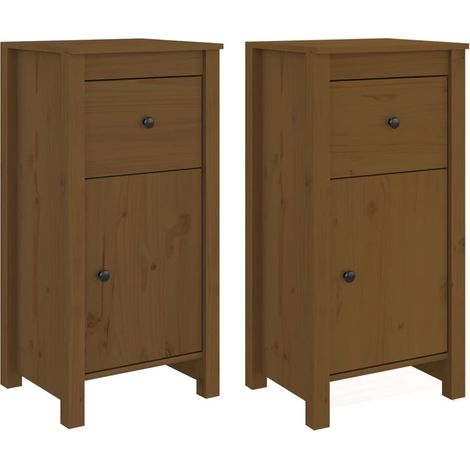Aparador buffet cómoda armario mueble organizador cocina salón salón juego de 2 40 x 35 x 80 cm madera maciza de pino marrón 020036888