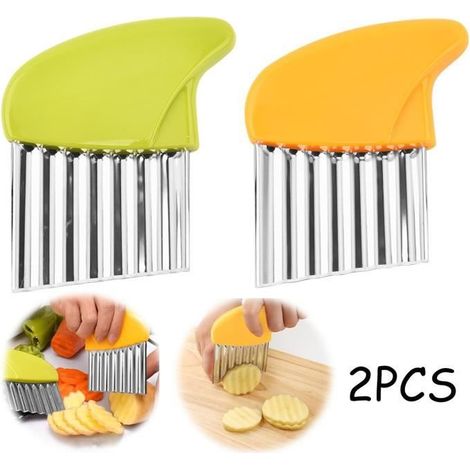 Coupe-Frites - Non spécifié - 10x10,5cm - Acier inoxydable - Jaune, Vert - 49g (1/4)