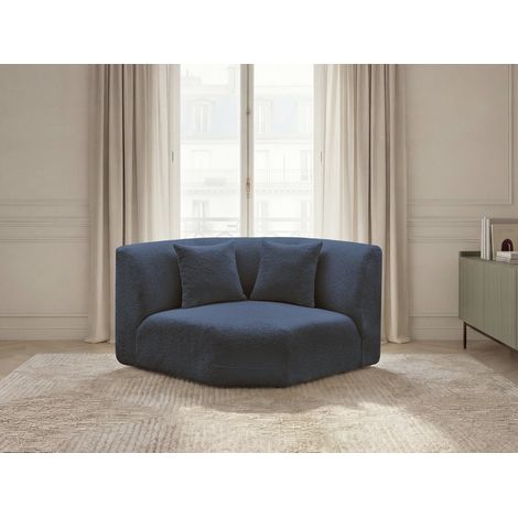 BOBOCHIC - Grand angle pour canapé modulable ANDA tissu chenille   Bleu foncé (1/5)