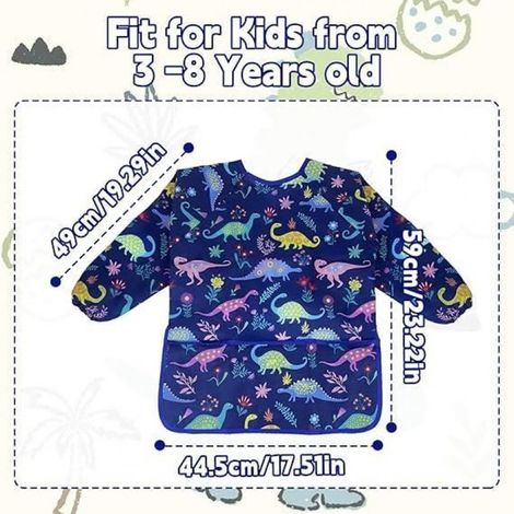 Tablier Enfant - Polyester Imperméable - Manches Longues - 3 À 8 Ans - Poche Avant - 1 Pièce (1/4)