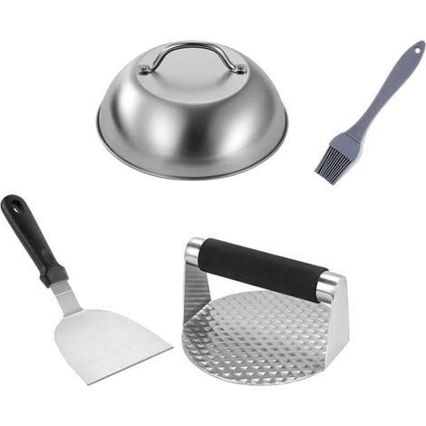 1ensemble Set de Presse à Burger Acier Inoxydable avec Poignée Ergonomique Outil Pratique pour Presser Viande Hachée Galettes Accessoire Cuisine Barbecue Fête des Pères - (1/5)