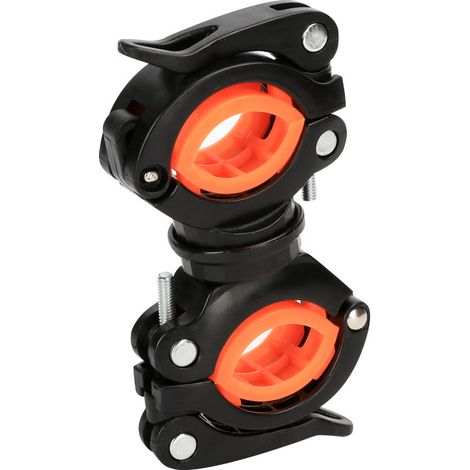 SHINING HOUSE 2 piezas de clip de linterna de bicicleta universal, soportes de luz de bicicleta ajustables de 360 °, soporte de linterna de bicicleta, soporte de linterna de bicicleta, 105,6 cm (1/4)