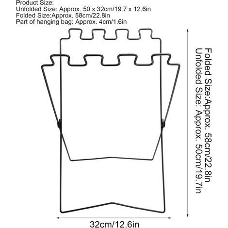 Support de sac poubelle, support de poubelle portable en fil de fer, peut contenir des sacs de 13 gallons, étagère à cadre de sac en plastique, support de sac poubelle pour le camping, pique-nique, ba (1/4)
