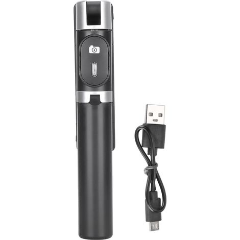 Tripod Selfie Stick with Light Mobile Phone Wireless Bluetooth Foldable Mini StandBlack (1/5)
