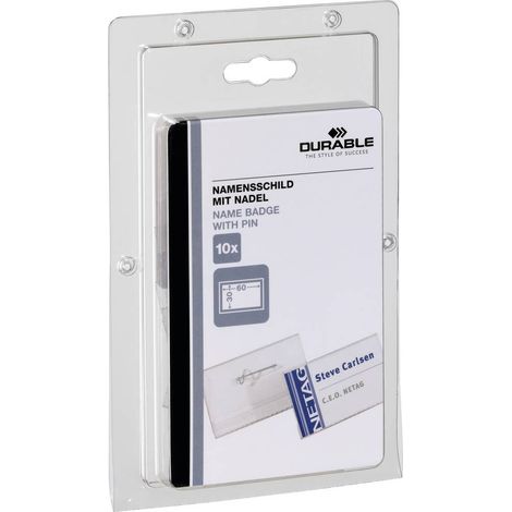 Durable 860619 Porte-badge (l x H) 60 mm x 30 mm aiguille de sécurité 10 pc(s) (1/3)