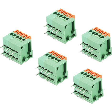 PCB Ressort Bornier Connexion KF141R 150V 2A 2.54mm 5 Positions 90 Degré pour PCB Tableau Électroniques Ordinateurs Paquet de 5 (1/4)