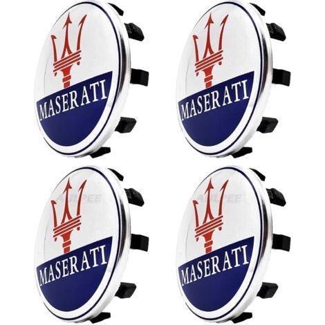 Radkappen Radkappen mit zentralem Logo 60 mm ABS-Material Kompatibel mit Mesertatti-Zubehör (Maser blau rot)
