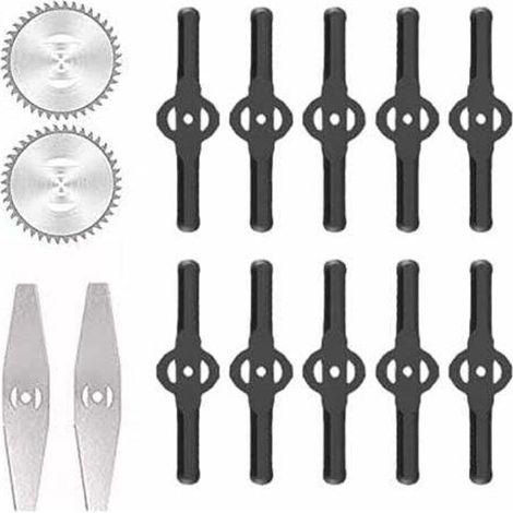 Electric brushcutter accessories – Hardened steel blades + lightweight telescopic handle 120–180 cm – Set of 4