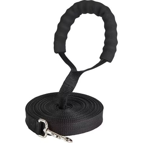 Laisse de dressage pour chien de 20 m avec poignée rembourrée, longue laisse en nylon solide pour l'entraînement à l'obéissance/suivi/rappel, grande ligne pour animaux de compagnie une pièce (1/5)