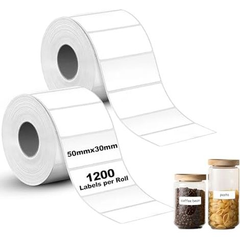 2400 Ruban D'Étiquettes Thermiques,25 x 50 mmRouleaux D'étiquettes Autocollantes Thermiques,étiquettes Autocollantes,Ruban Adhésif de la machine à étiqueter pour Boîtes de Conservation (1/5)