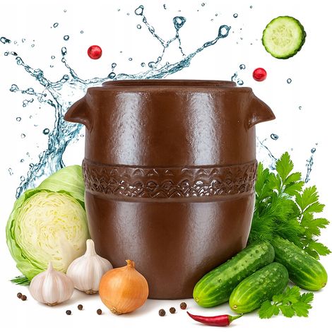 BARILE IN GRES DA 30 LITRI PER LA CONSERVAZIONE DI CETRIOLI E CAVOLI SOTT'ACETO, GRES TRADIZIONALE