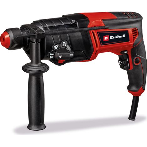 Einhell Bohrhammer TC-RH 800 4F (800 W, 2.6 Joule, Bohren + Hammerbohren + Meißeln mit/ohne Fixierung, pneumatisches Schlagwerk, SDS-Plus, Dauerlaufarretierung, inkl. E-Box)