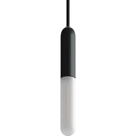 creative cables - Lampada a sospensione Made in Italy completa di cavo tessile, portalampada E14 P-Light e finiture in metallo