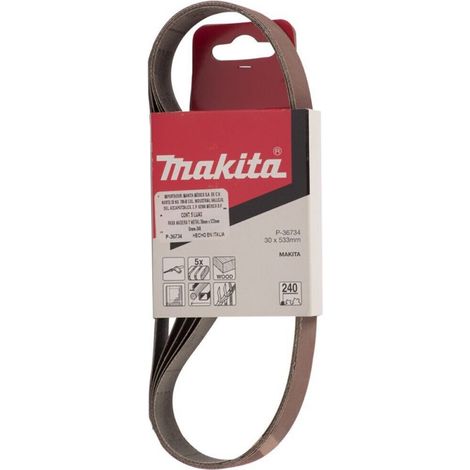 BANDE ABRASIVE BOIS/MÉTAL 30X533MM G240 X5 MAKITA P-36734 (1/3)