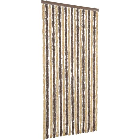 Tenda Antimosche Marrone Scuro e Beige 56x185 cm in Ciniglia vidaXL (1/5)