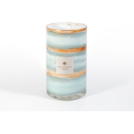 Handgefertigtes Glasvase für die Wohnraumgestaltung Marble H 20 - Navy