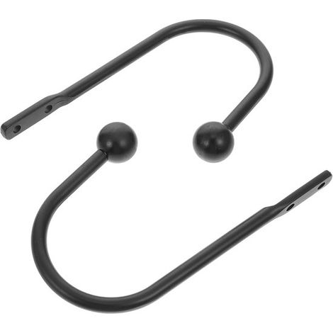 Crochets de rideaux - Lot de 2 - Supports de rideaux - Crochets muraux - Aluminium - 15 cm - Noir (1/5)